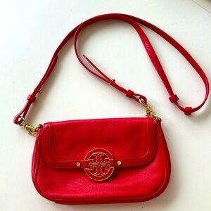 Tory Burch Red Leather Crossbody Bag